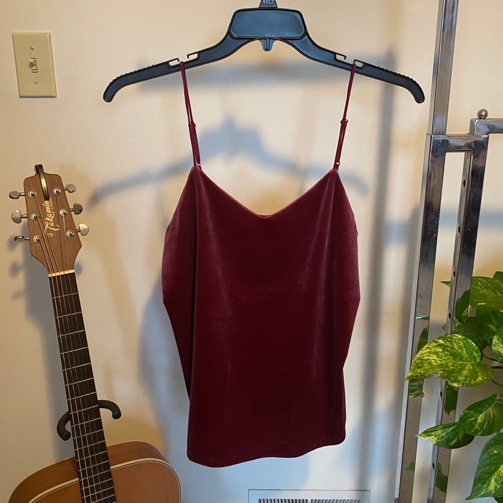 *LAST CALL* Burgundy Velvet Tank Top